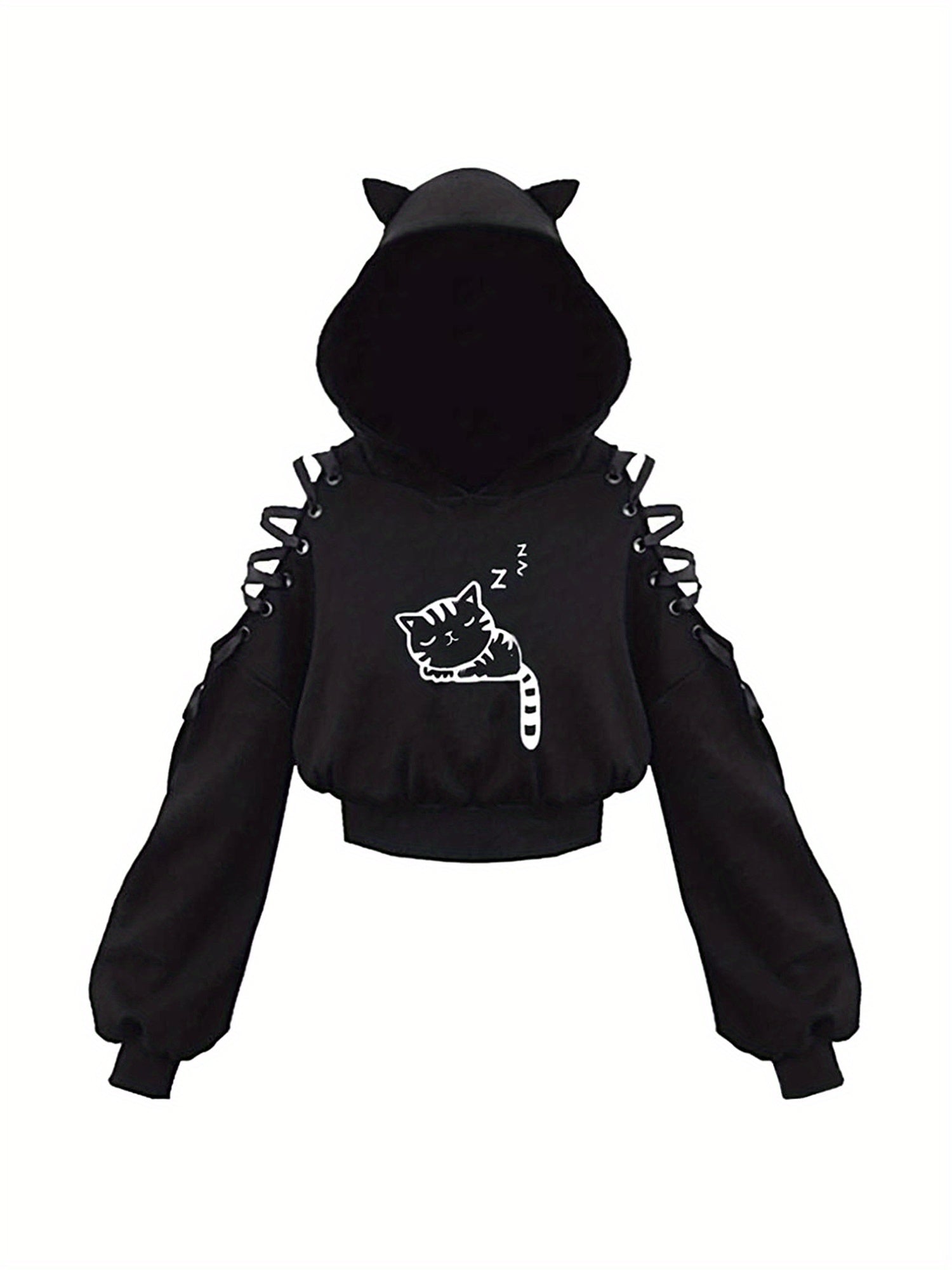 Spring And Autumn Cartoon Hooded Sweatshirts, Trendy Cat Ear Clothes, Fashionable And Cute Women's Clothing